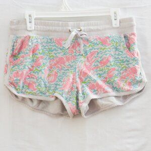 Lilly Pulitzer Women's Chrissy Beach Blue & Pink Lobster Graphic Shorts Size M